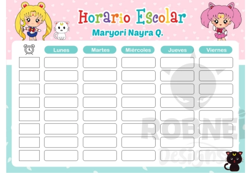 Sailor Moon Horario Escolar